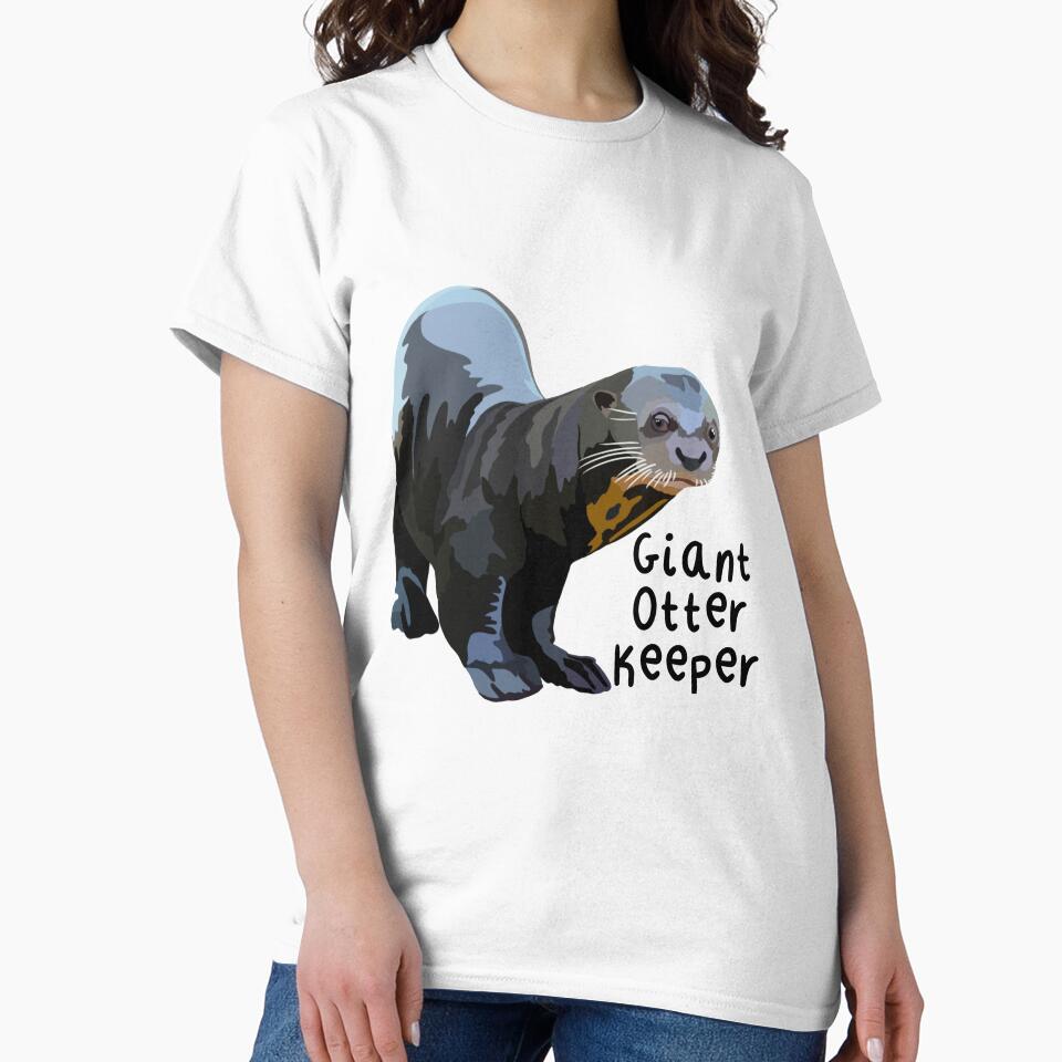 G is for Giant Otter Keeper,Giant Otter Keeper Design – Dedicated Care and Conservation of South American Aquatic Mammals Artwork by PrettylittlepastelUk