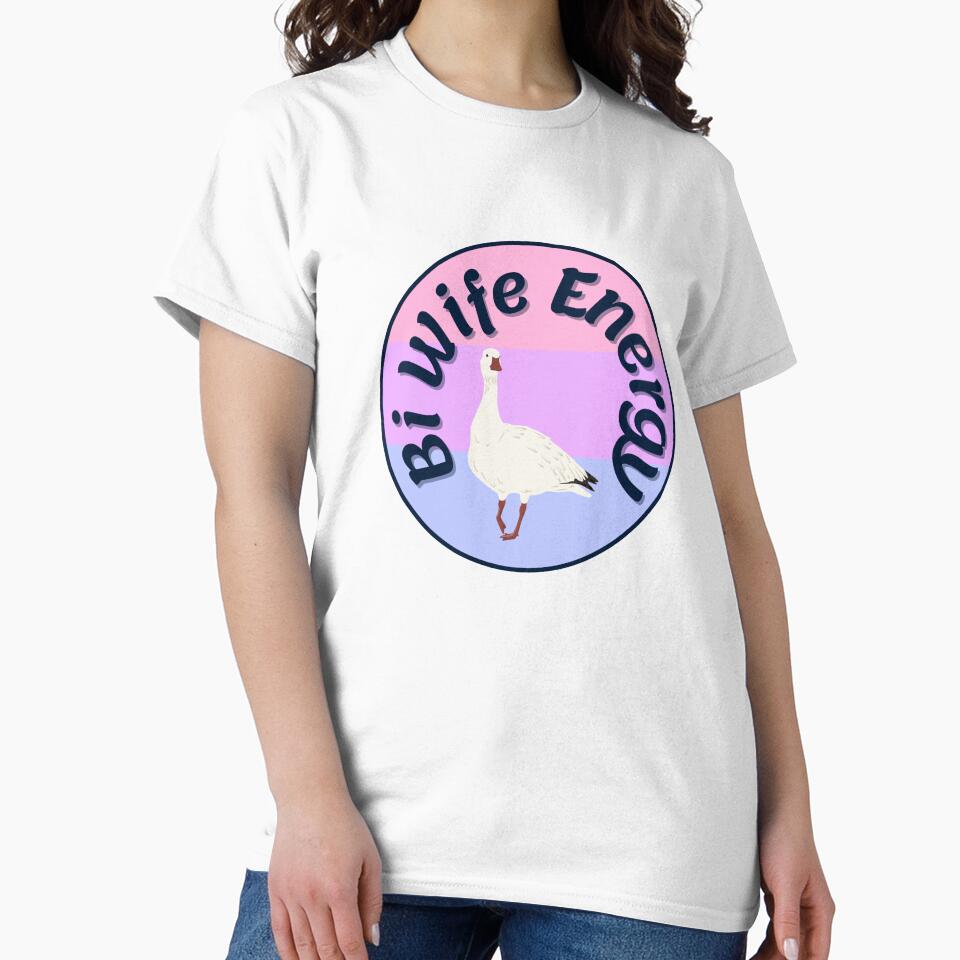 Bi Wife Energy Goose Badge by Pink Ribbon