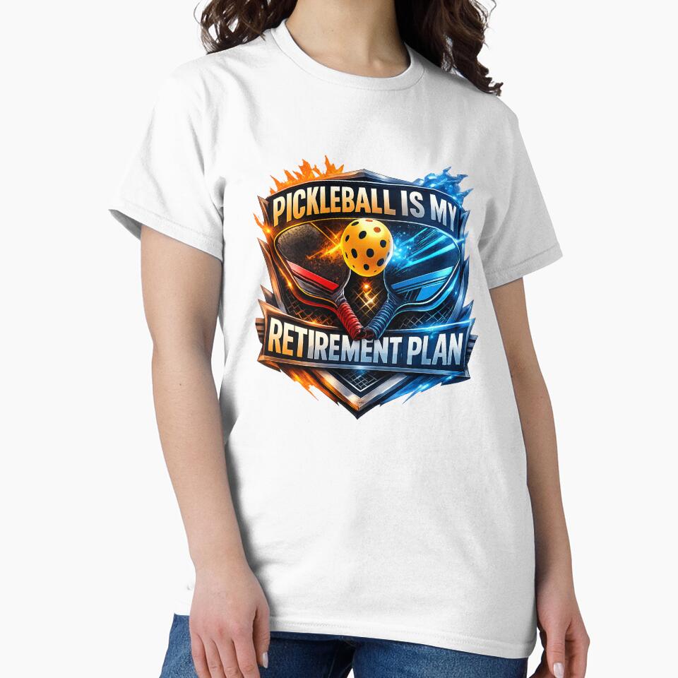 Pickleball Is My Retirement Plan Funny 3D Pickleball Logo Design by Pickleball Addicts Club