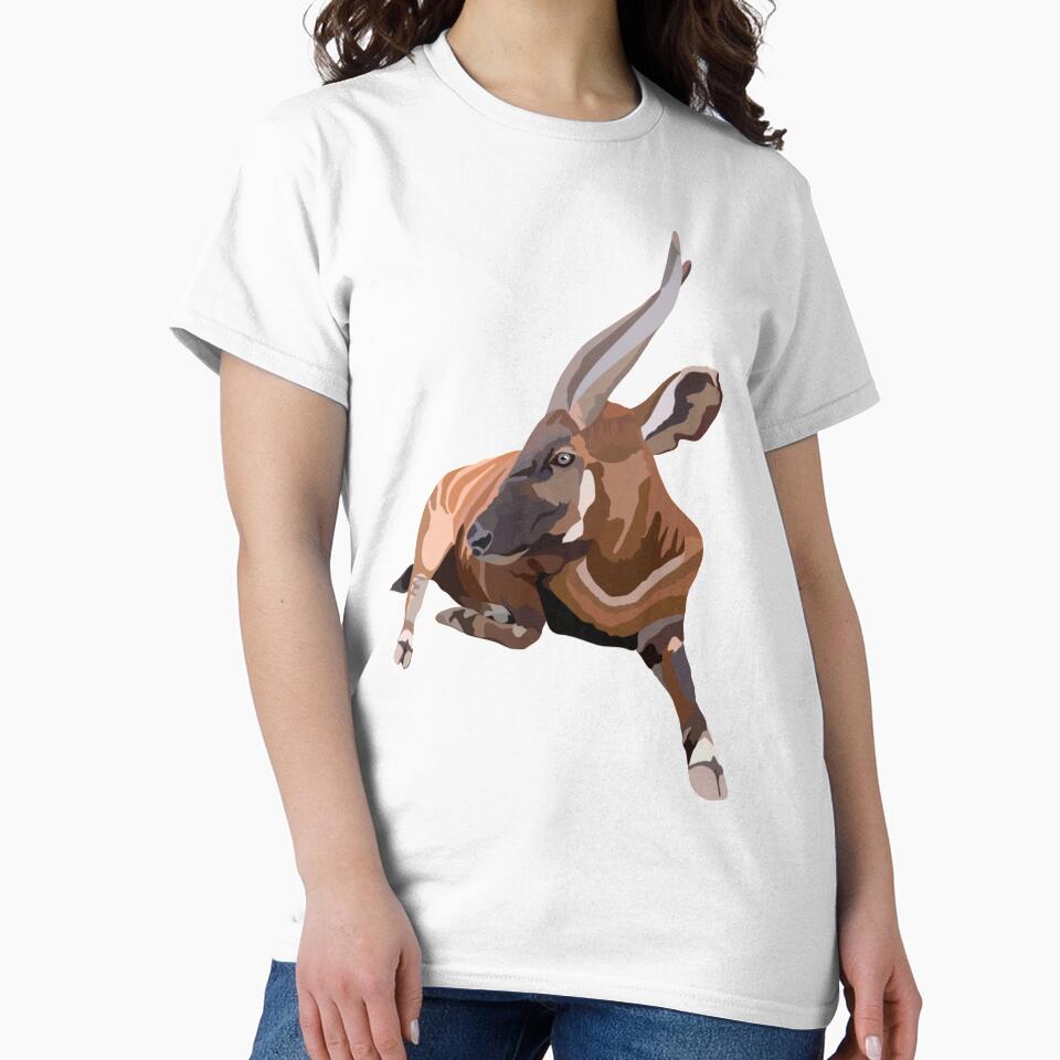 B is for Bongo , Bongo – Striking Forest Antelope of Africa Wildlife Illustration by PrettylittlepastelUk