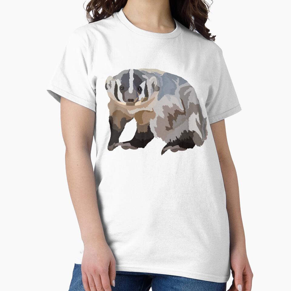 A is for American Badger ,American Badger Artwork – Detailed Wildlife Illustration and Nature Design by PrettylittlepastelUk
