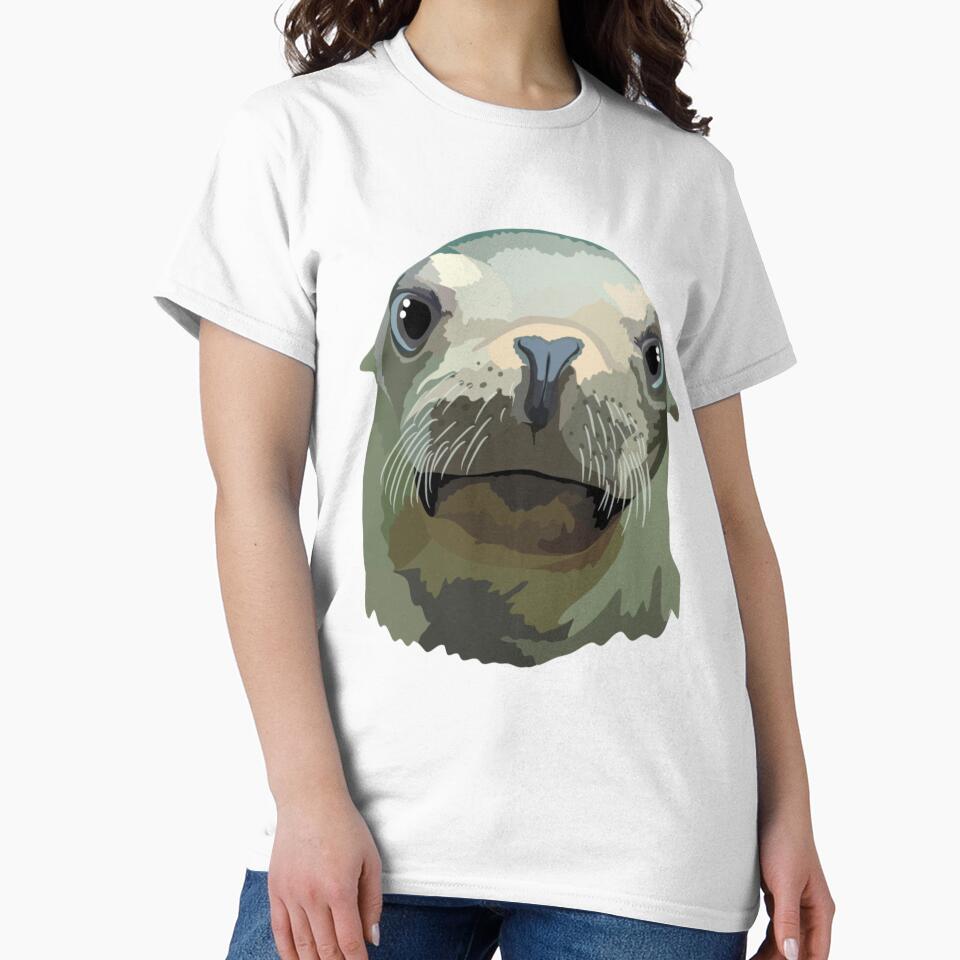S is for Sealion,Sea Lion Artwork – Marine Mammal Illustration and Coastal Wildlife Design by PrettylittlepastelUk