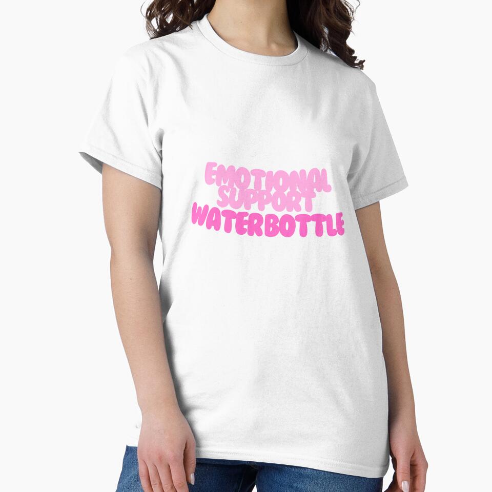 Emotional Support Waterbottle – Cute Pink Bubble Text Design by printwithkacie