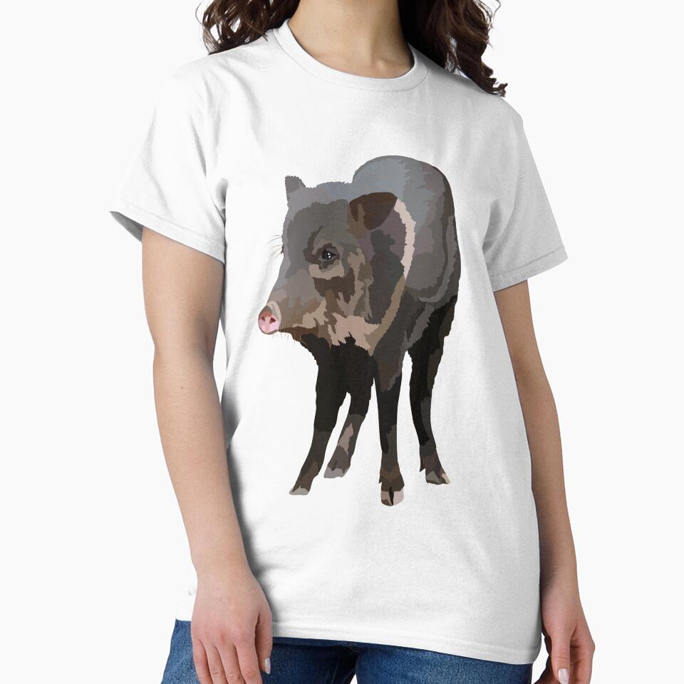 P is for Peccary ,Peccary Art Print – Wild Pig Illustration from the Americas by PrettylittlepastelUk