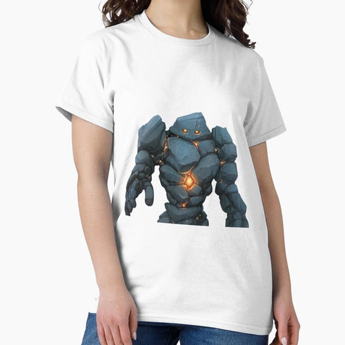 A mighty stone golem with a glowing heart by Aktio  Design