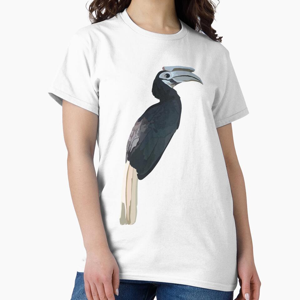 P is for Palawan Hornbill,Palawan Hornbill Illustration – Stunning Exotic Bird Art for Wildlife and Nature Lovers by PrettylittlepastelUk