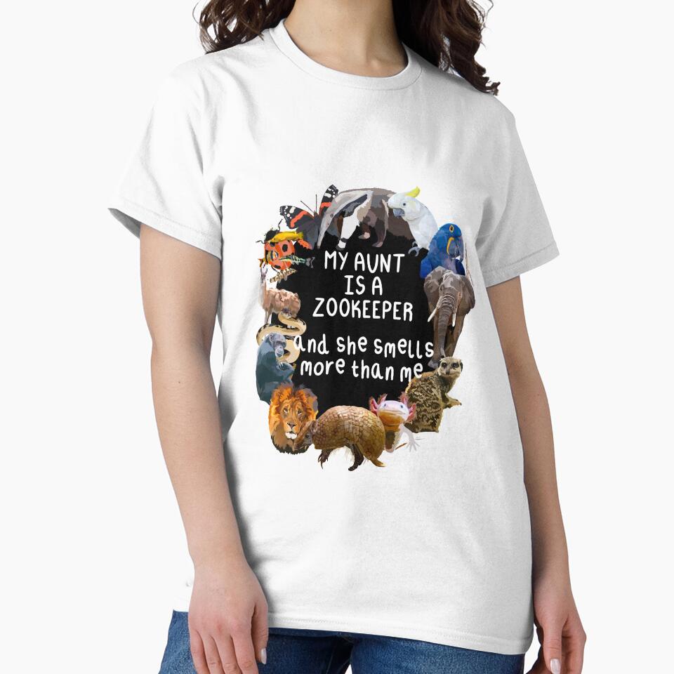 A is for Auntie Zookeeper,Auntie Zookeeper Design – Dedicated Wildlife Care and Passionate Animal Keeper Artwork by PrettylittlepastelUk
