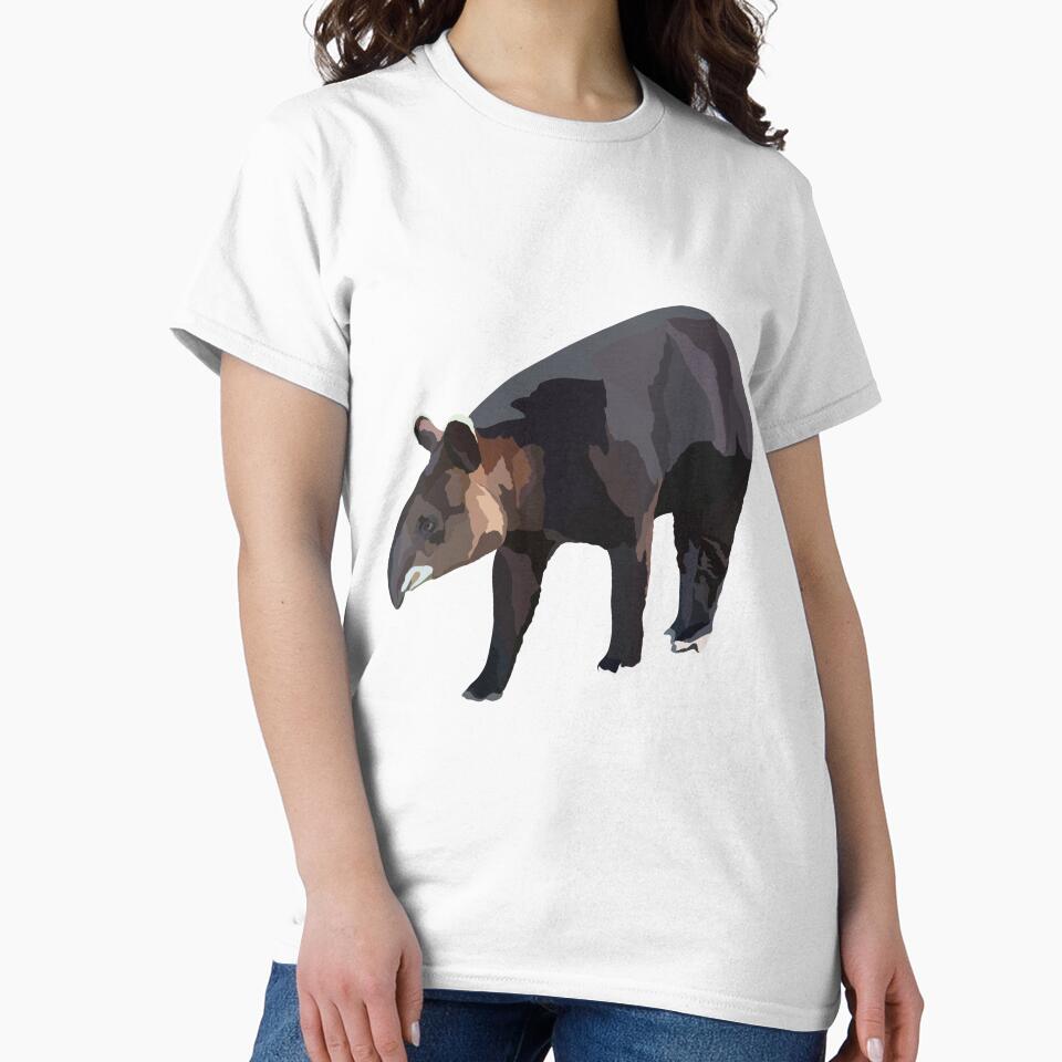 M is for Mountain Tapir,Tapir Artwork – Unique Tropical Mammal Illustration and Wildlife Design by PrettylittlepastelUk