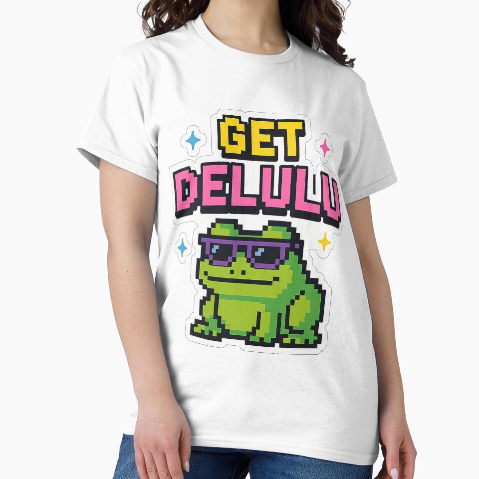Get Delulu – Funny Pixel Frog Meme Sticker by PrestigeVibes