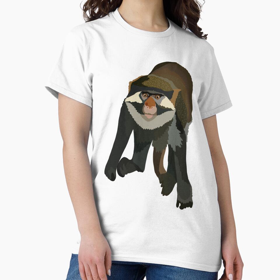 R is for Red Eared Guenon,Guenon Monkey Illustration – Vibrant Primate Art for Wildlife and Nature Lovers by PrettylittlepastelUk