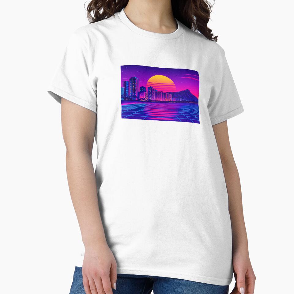 Retro-futuristic vibes Honolulu Waikiki beach by A E S T H E T A T A G