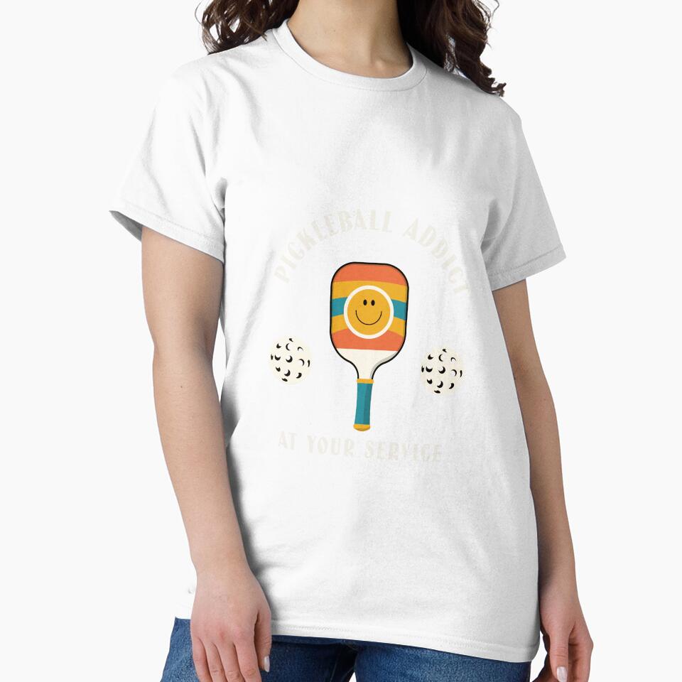 Pickleball Addict At Your Service T-Shirt by Design Harbor