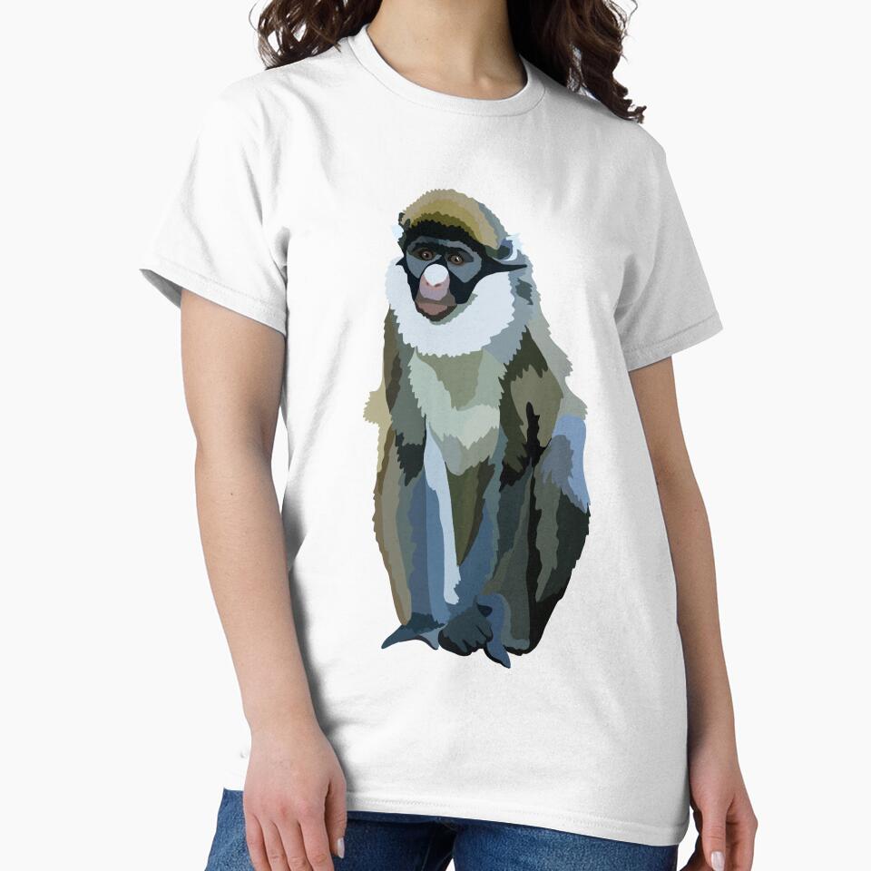 L is for Lesser Spotted Nosed Guenon,Guenon Monkey Illustration – Vibrant Primate Art for Wildlife and Nature Lovers by PrettylittlepastelUk