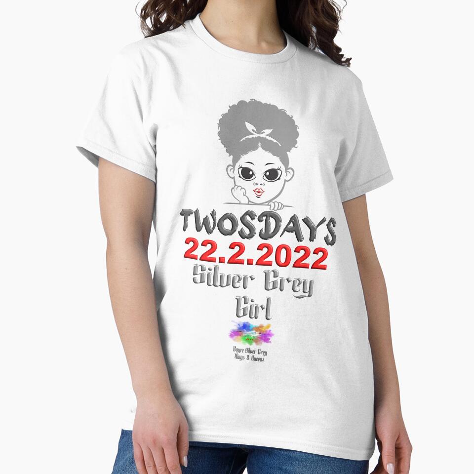 Happy Tuesday silver grey girl (dark logo on light top) one-time event by markyboyce247