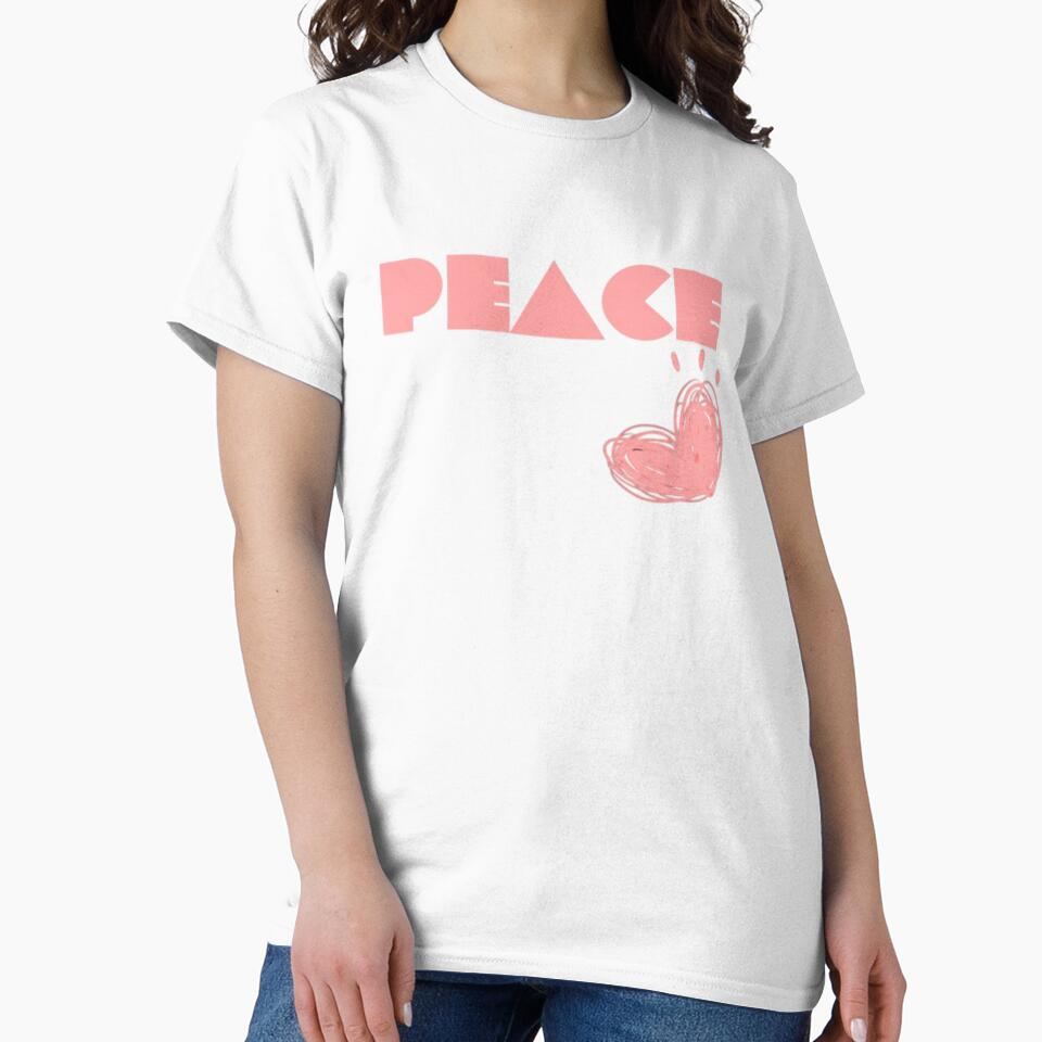 Peace Heart Minimalist Poster – Soft Aesthetic Girly Design by KleanGirlAesthetics