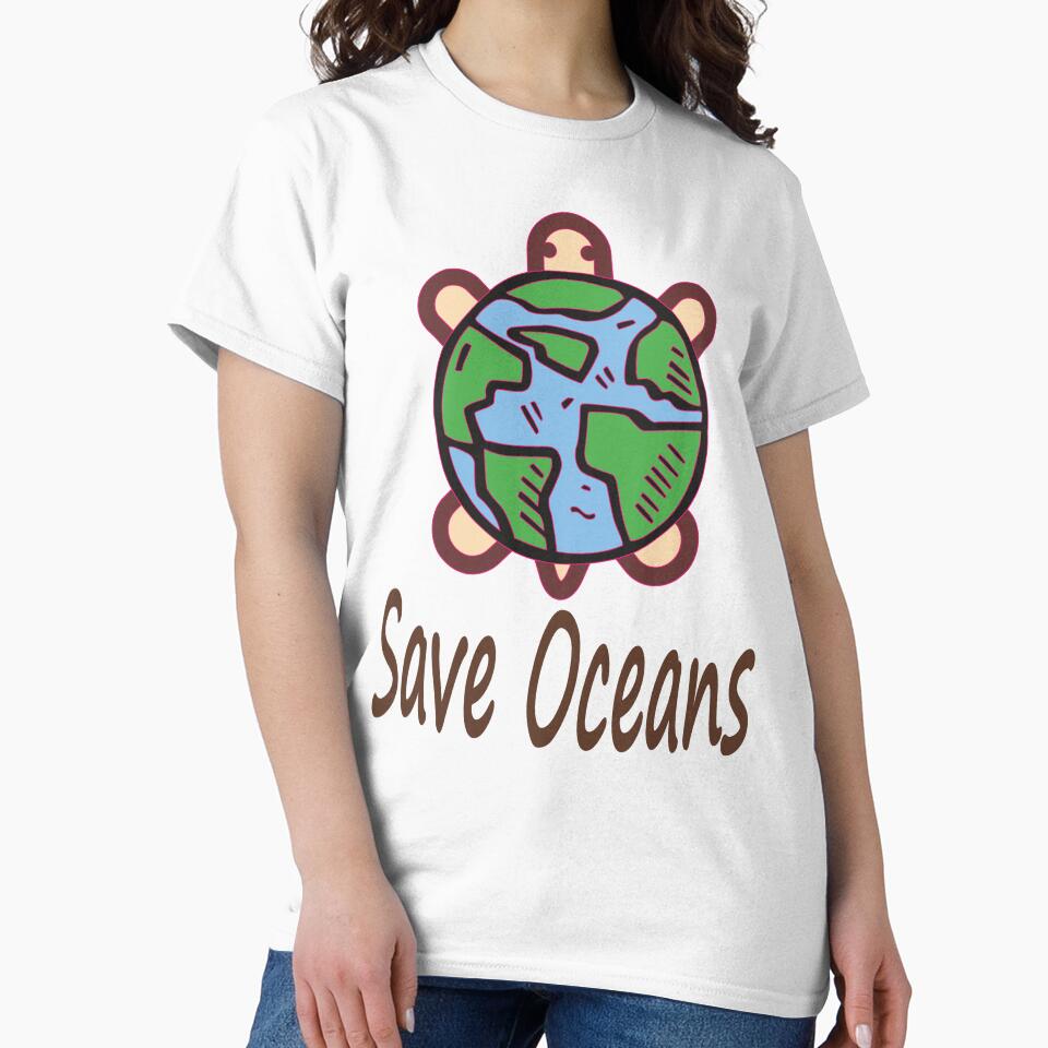 Save The Oceans Marine Life Stop Plastic Sea Turtle Design by ANJ Creative Designs