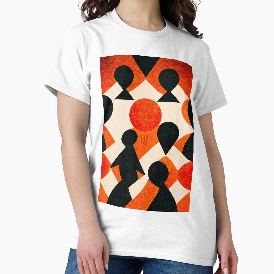 Minimalist art painting of a crowd of people by lilolighthouse