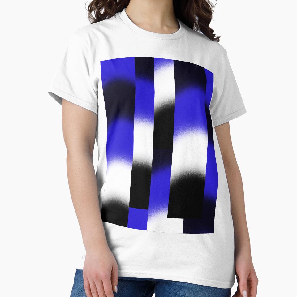 Blue Black and White Unique Hypnotic Geographic Pattern by ChromaticAddict