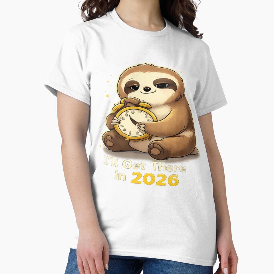 I’ll Get There in 2026 – Cute Sloth New Year Resolution Design by CraftLum