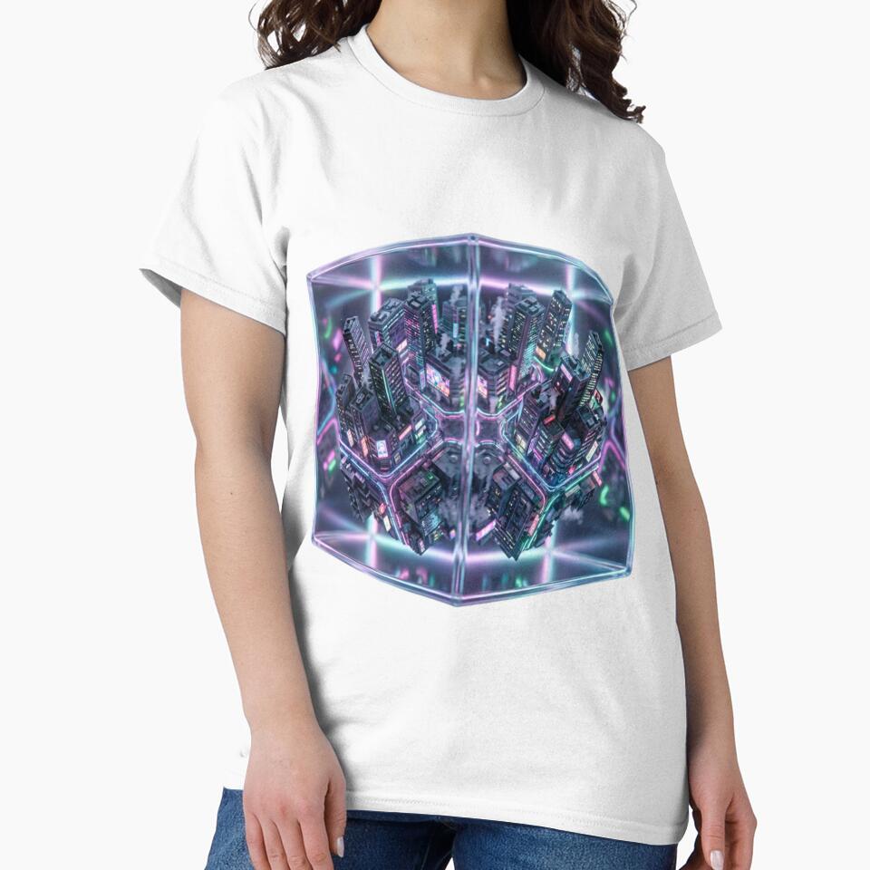 Neo Tokyo city floating cube by PixelNest40