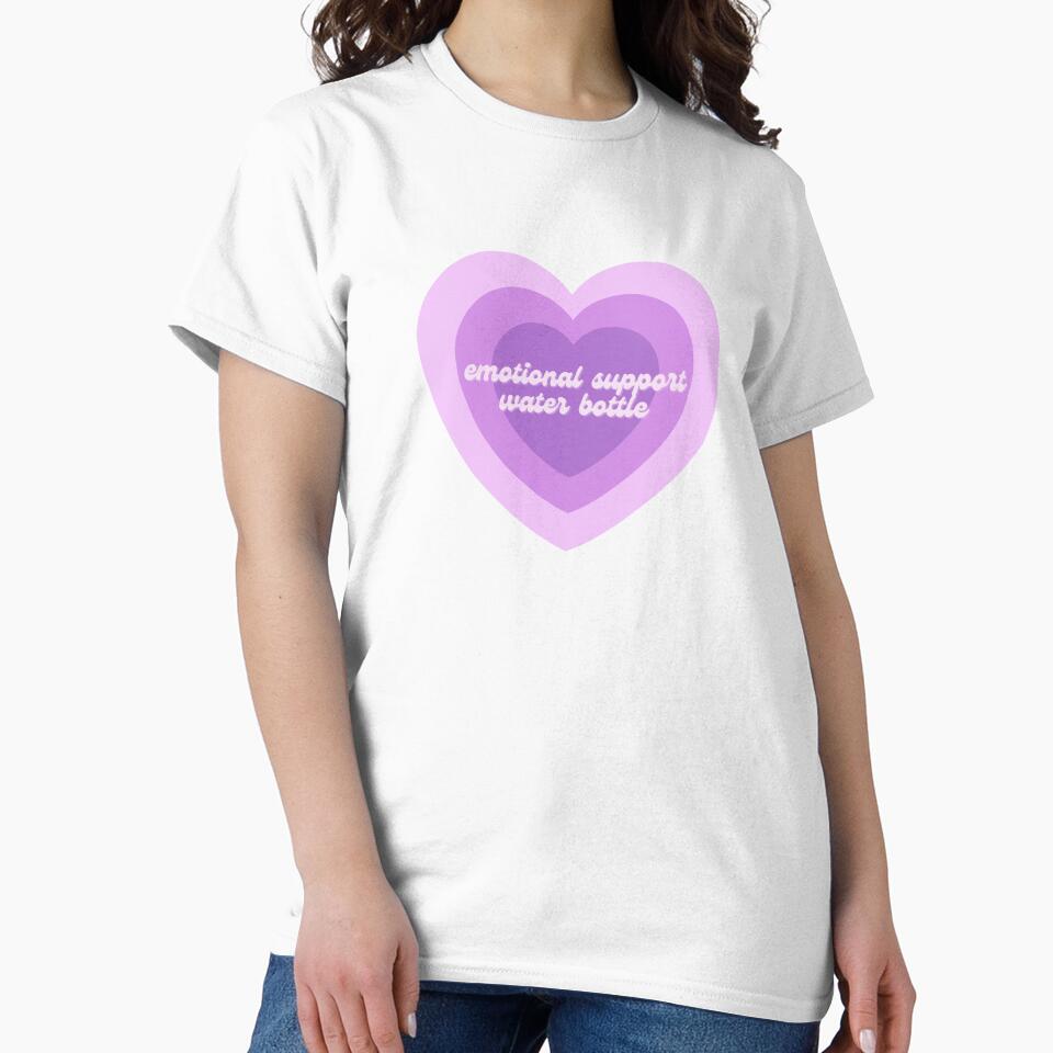 Emotional Support Water Bottle Purple Aura Heart by metromuse