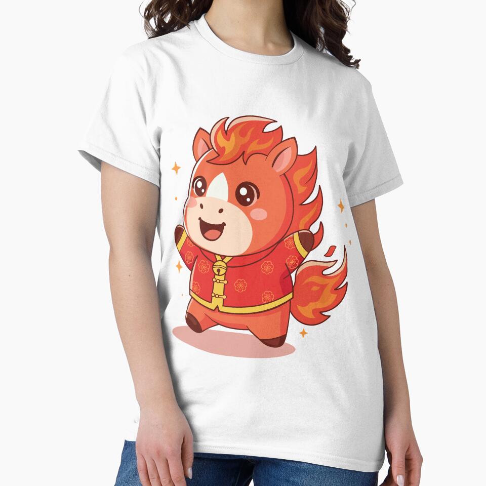 Cute Kawaii Fire Horse Chinese Zodiac Mascot by BetweenForms