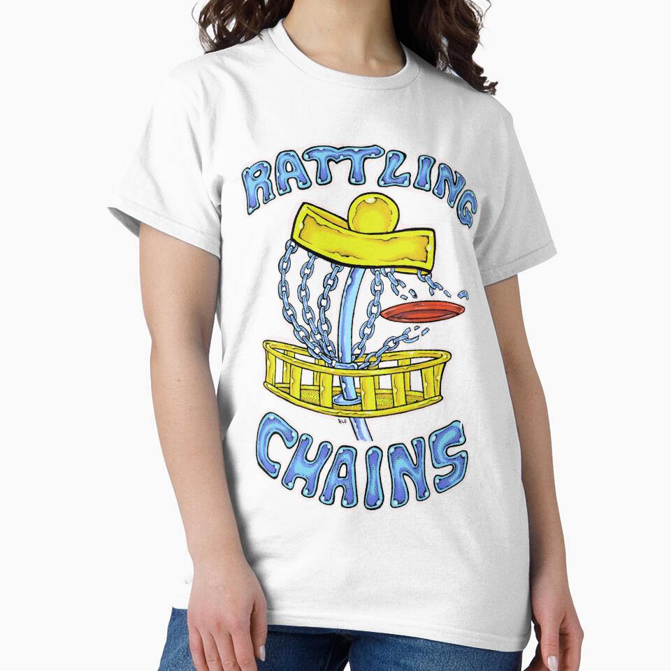 Disc Golf Design: Rattling Chains t shirt and sticker design by osbornelee