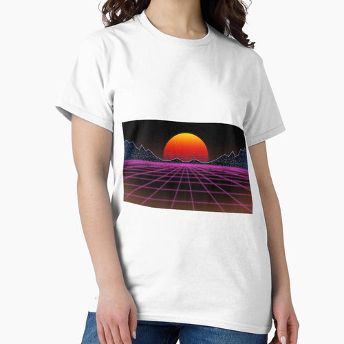 80s retrowave neon grid sunset valley by ibygtr