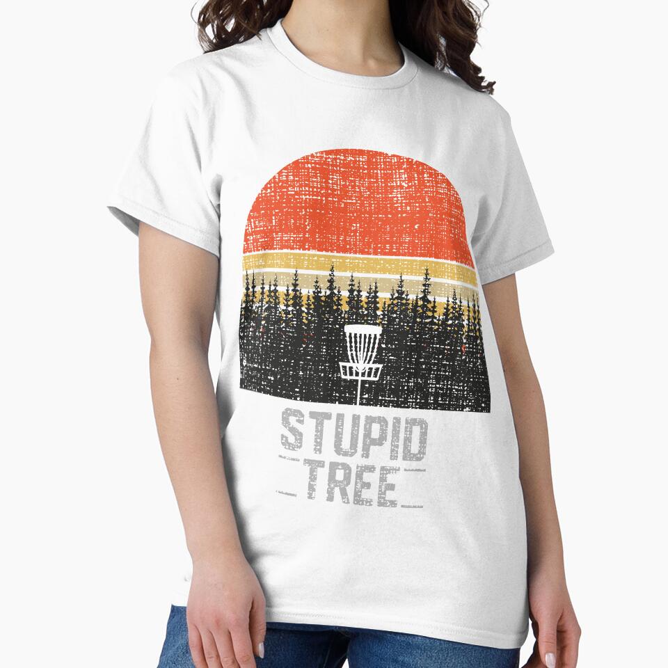 Stupid Tree Funny Frisbee Disc Golf T-Shirt Tee Gift by mrsmitful
