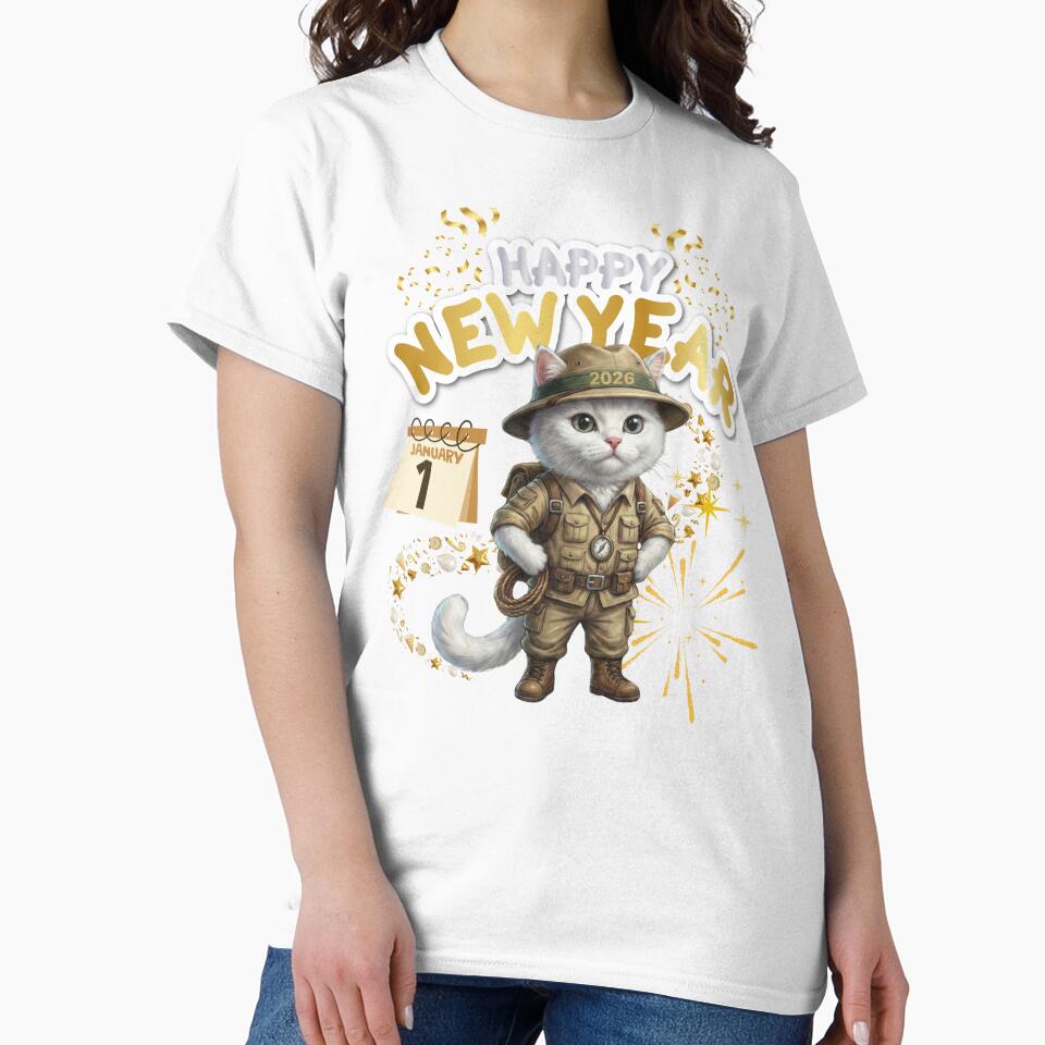 Adventure Cat Explorer 2026 | Happy New Year Safari Kitten by E-SarnEdge