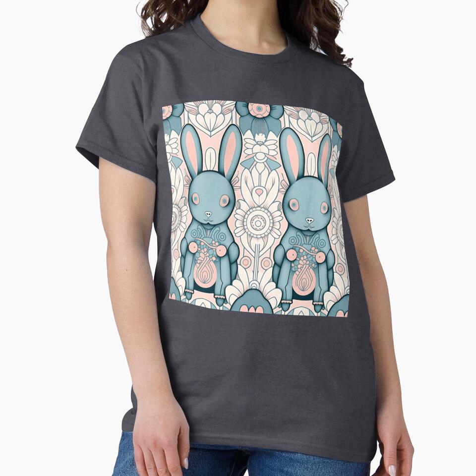Cute Pastel Rabbits Pattern | Rabbits and Flowers | Year of the Rabbit | Easter Rabbits | Pair of Rabbits | high resolution by Synthetic-Intel