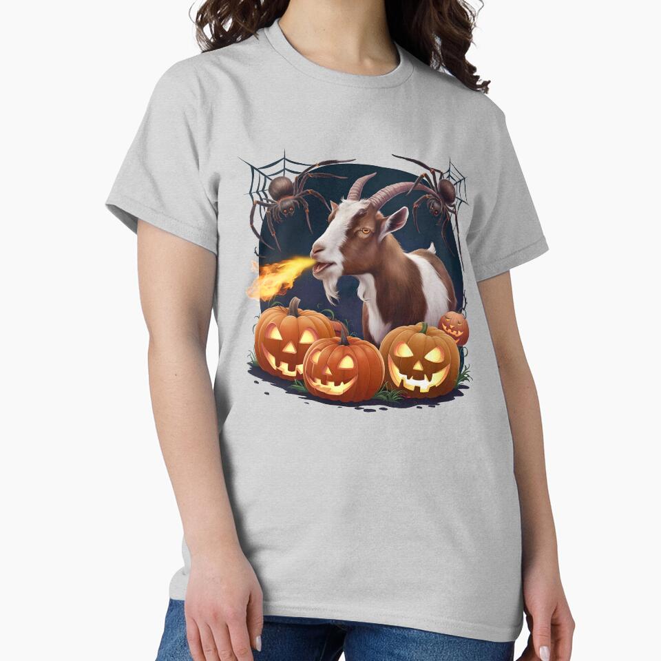 Halloween goat  with fiery breath by kjp-design