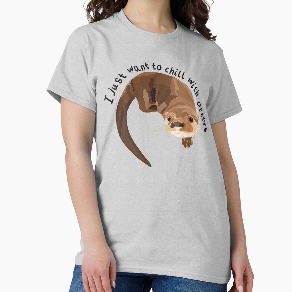 O is for Otter, Otter Artwork – Playful Aquatic Mammal Illustration and Wildlife Design by PrettylittlepastelUk