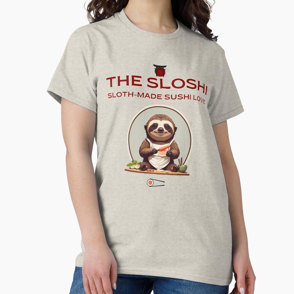 Sloth making eating sushi graphic logo by CedricNorbinho