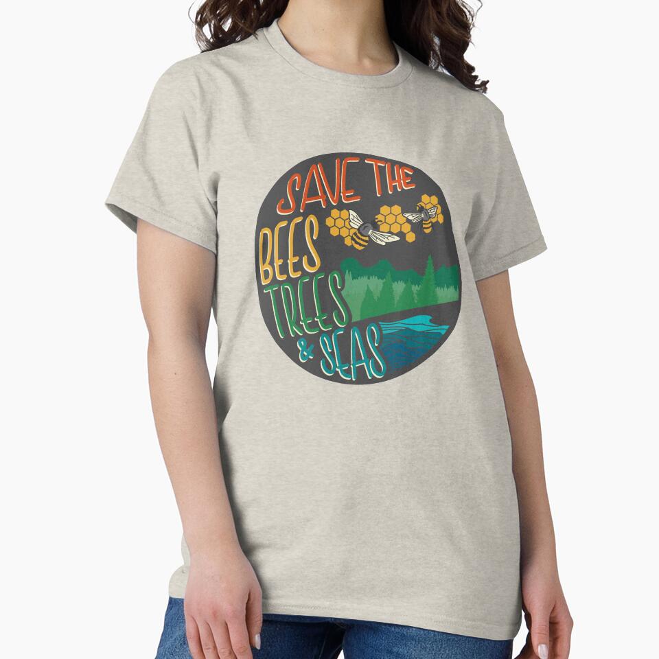 Round Save The Bees, Trees, & Seas by CarlosAlberto