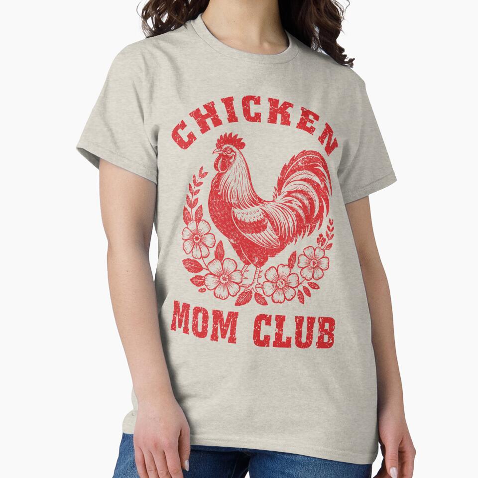 Vintage Chicken Mom Club - Floral Hen Retro Cottagecore Aesthetic by Dmetalx Art Apparel