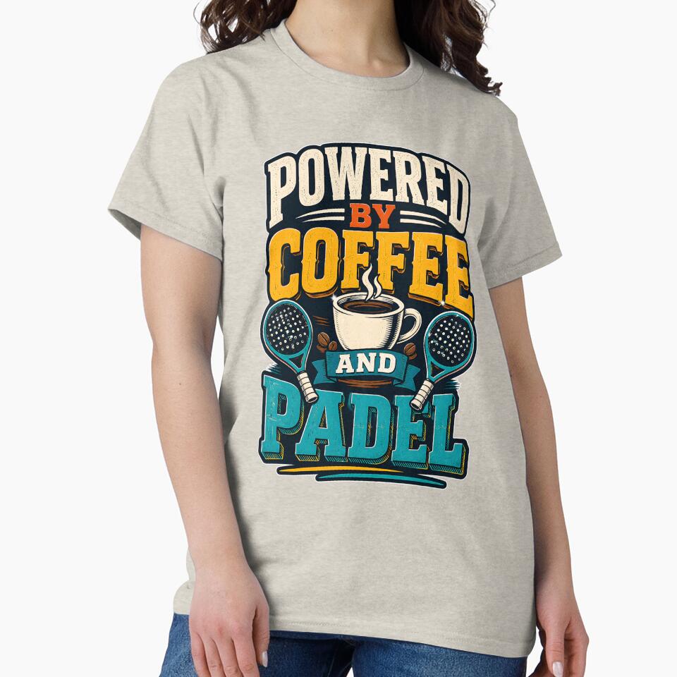 Powered By Coffee And Padel Funny Retro Sport by Mr Lee
