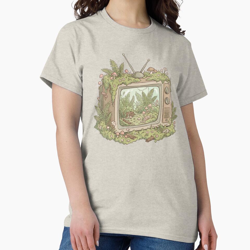 Mossy Vintage TV Overgrown Nature Terrarium, Cottagecore Aesthetic by Magnificent Lizard