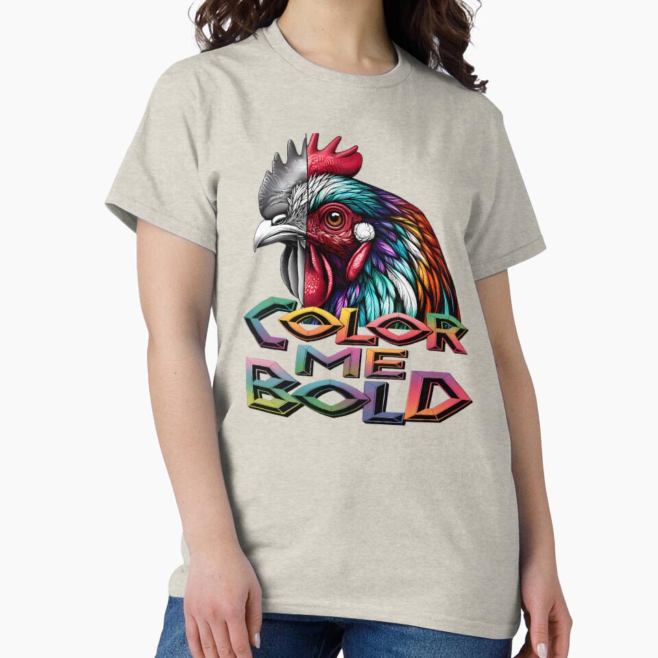 Vibrant Rooster with Bold Contrast: A Unique Half-Illustrated, Half-Line Art Design by beyazart