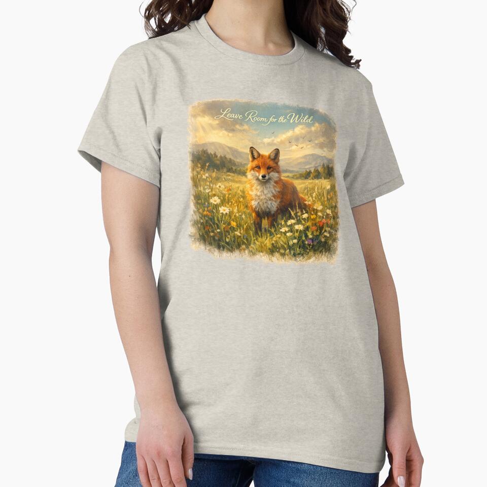 Leave Room for the Wild Fox Wildlife Nature Illustration by ChirpInc