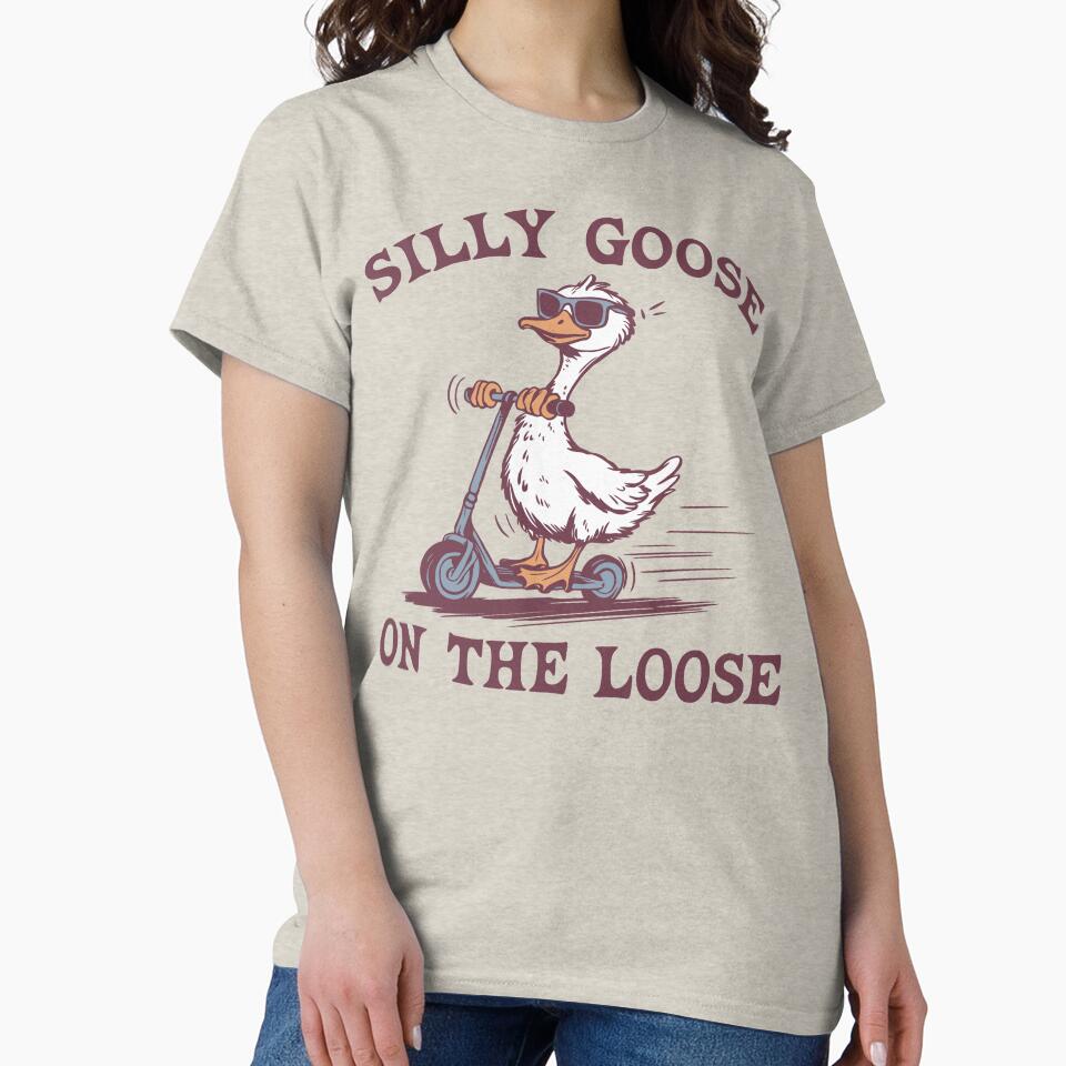 Silly Goose On The Loose Funny Bird Scooting by Y-Vibes