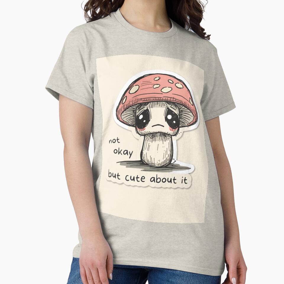 Sad Mushroom Aesthetic Sticker by HappyDoodle11