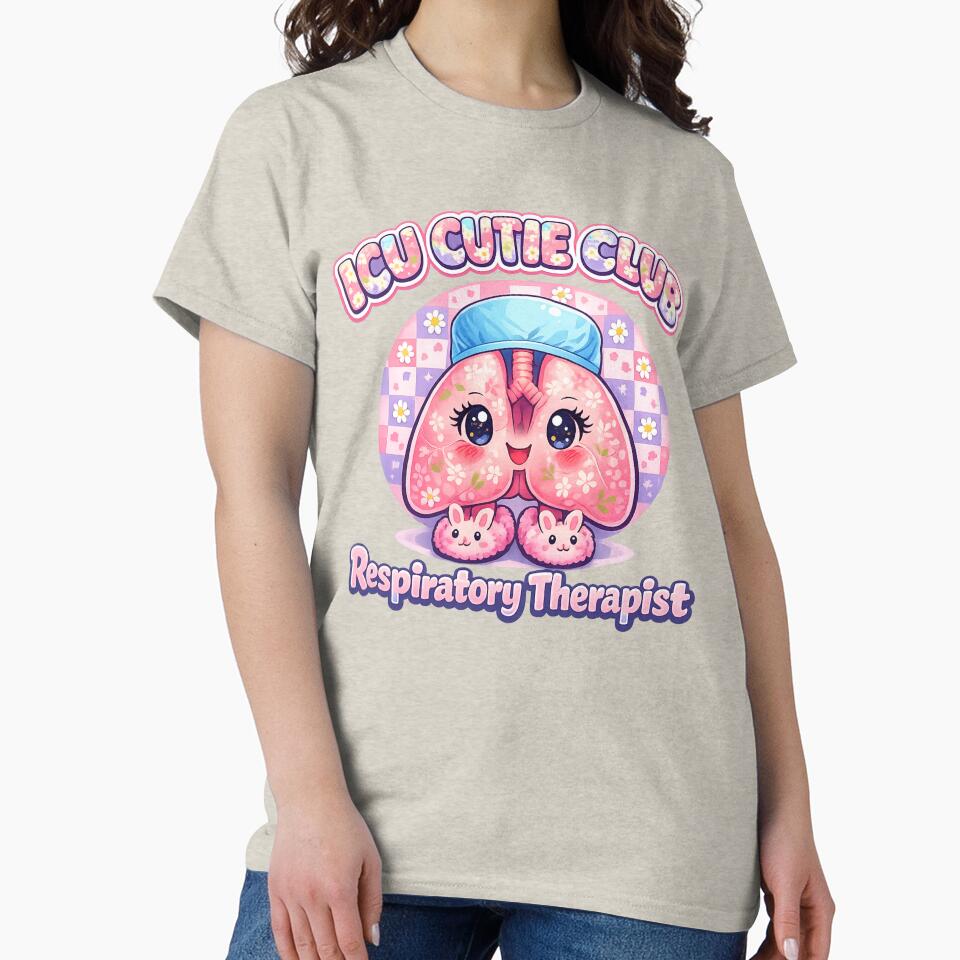 Cute Kawaii Lungs Respiratory Therapist ICU Cutie Club Floral Nurse Aesthetic Medical Worker Week Design by ClinicalHubs