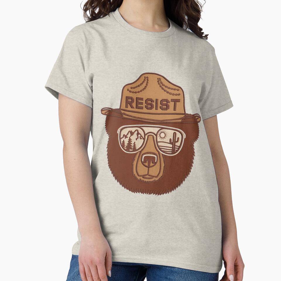 Embroidered bear resist - hands off our national parks us alt service save the nature protect forests by SkeletonsDanger