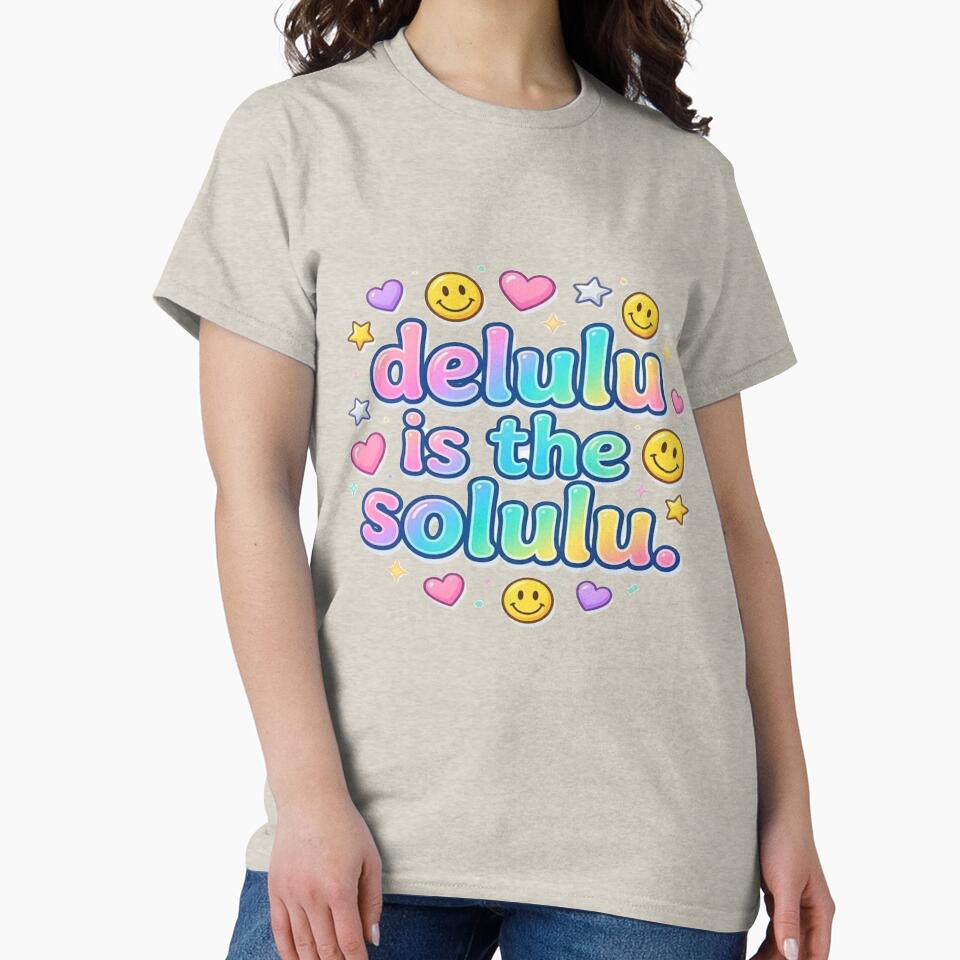 Delulu Is The Solulu Funny Y2K Typography Design by BookedAndDesign