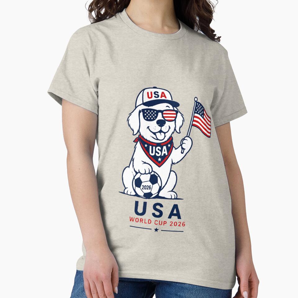 USA World Cup 2026 Dog Patriotic Soccer Fan by Soft Glow
