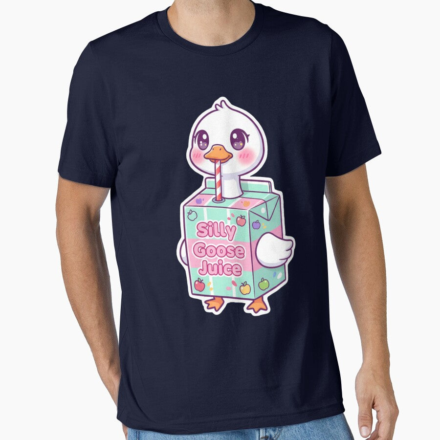 Cute Silly Goose Juice Box Pastel Kawaii Tee Sticker by GeniePixel