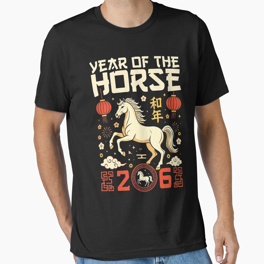 Year of the Horse 2026 Chinese New Year | Lunar Zodiac Celebration Tee by GeniePixel
