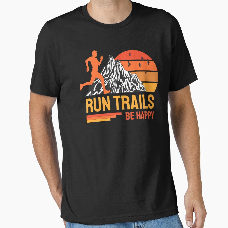Run Trails Be Happy Trail Runner Mountain Running by grinta2021