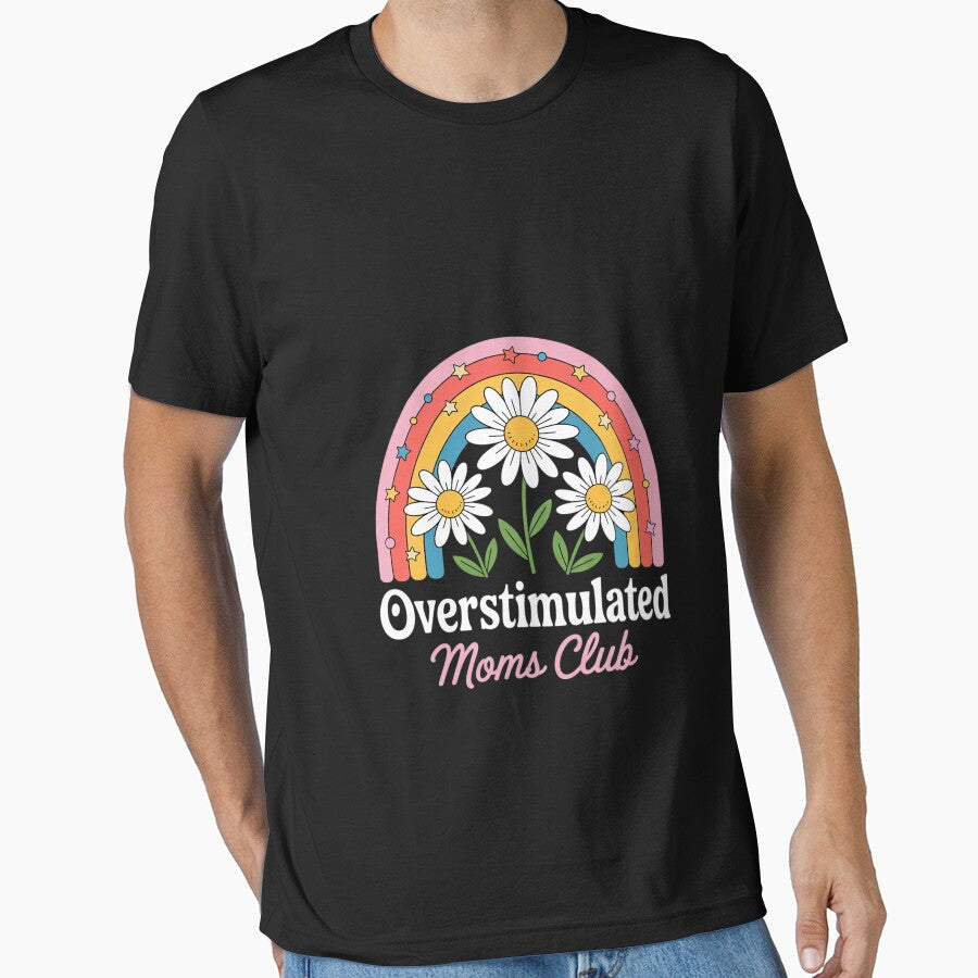 Overstimulated Moms Club Motherhood Trendy Mom Groovy by FadeOfThrone